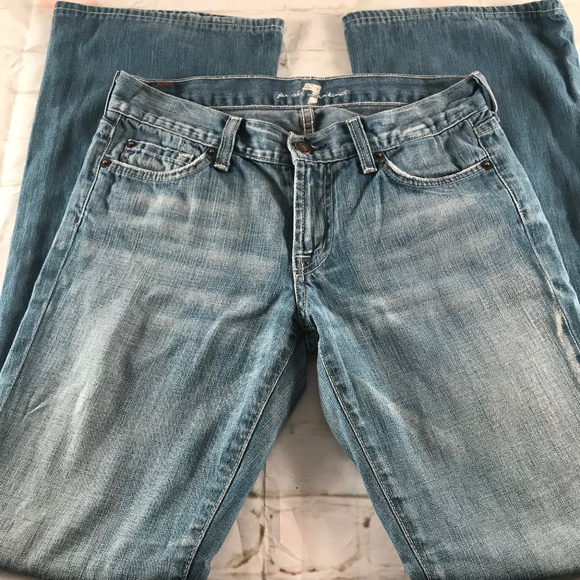 7 For All Mankind Bootcut Medium Wash Jeans sz 27 - Picture 1 of 7